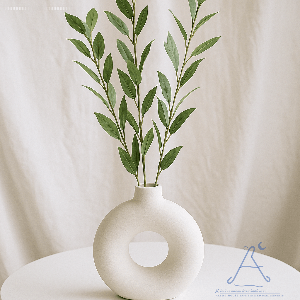 แจกันเซรามิคทรงโดนัทสไตล์มินิมอล